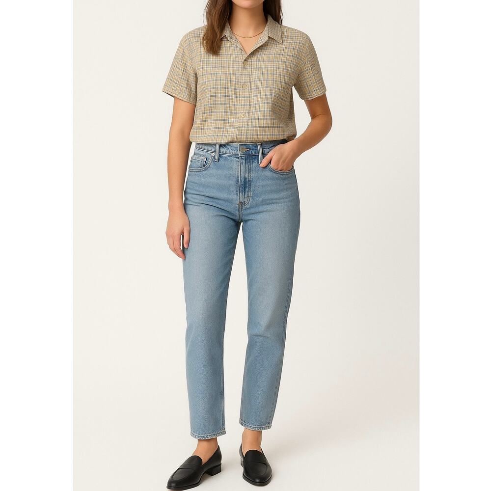 VINTAGE LEE RIVETED Short Sleeve Plaid Button-Up Shirt | L | 90s Soft Grunge
